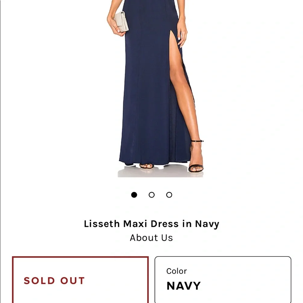 Navy blue ball gown formal full length dress for wedding from Revolve size xs 0 - Picture 5 of 5